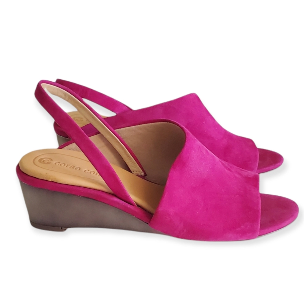 Corso Como Ritah Wedge Sandals in Fuschia Fest 5.5